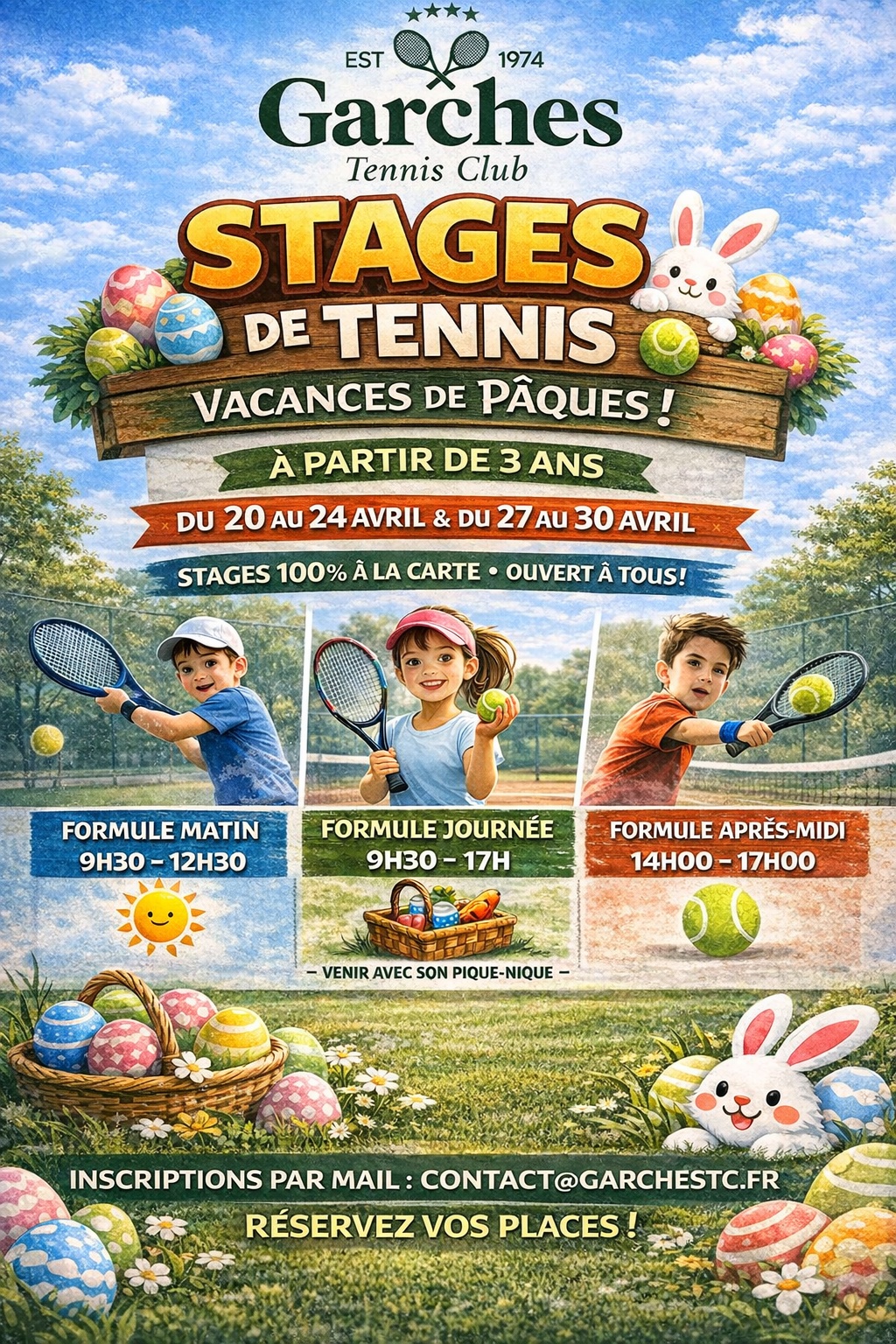 Stages de tennis pour enfants à Pâques